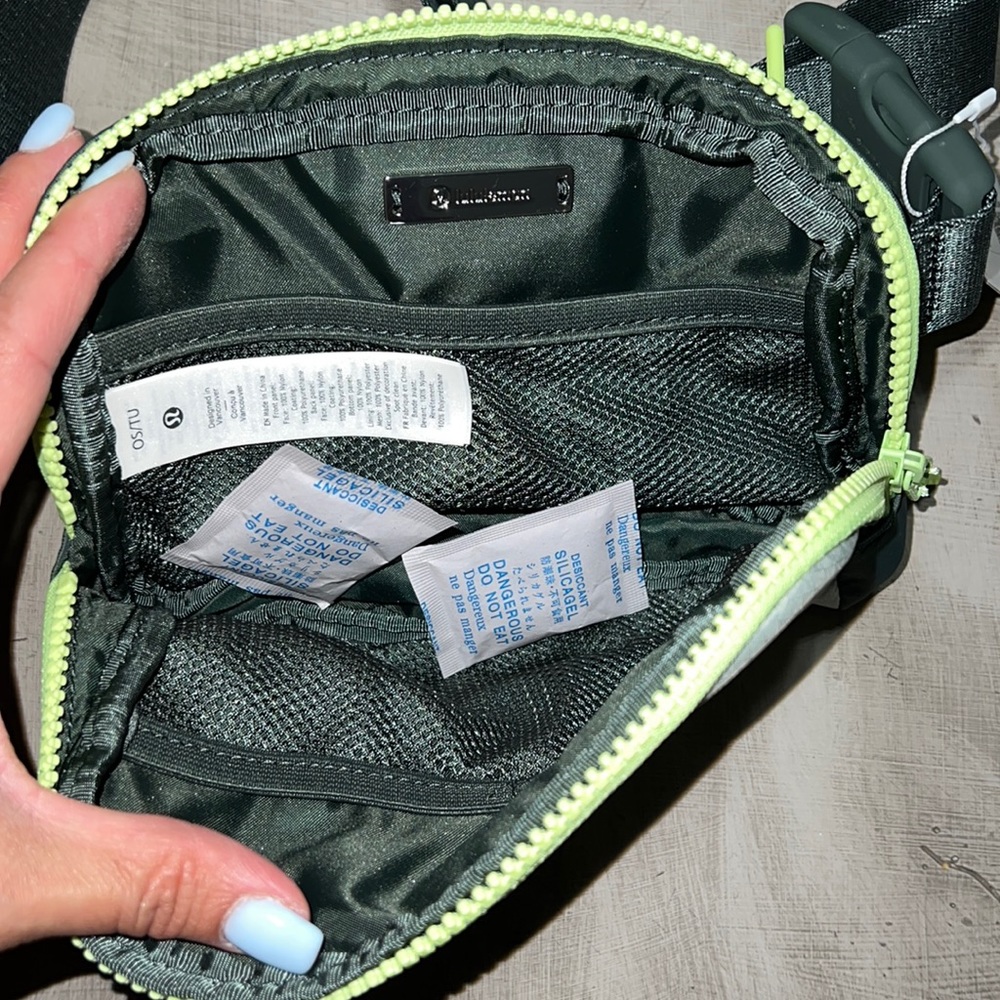 lululemon Olive Green and Light Lime Crossbody Belt Bag original hardware - Picture 4 of 10